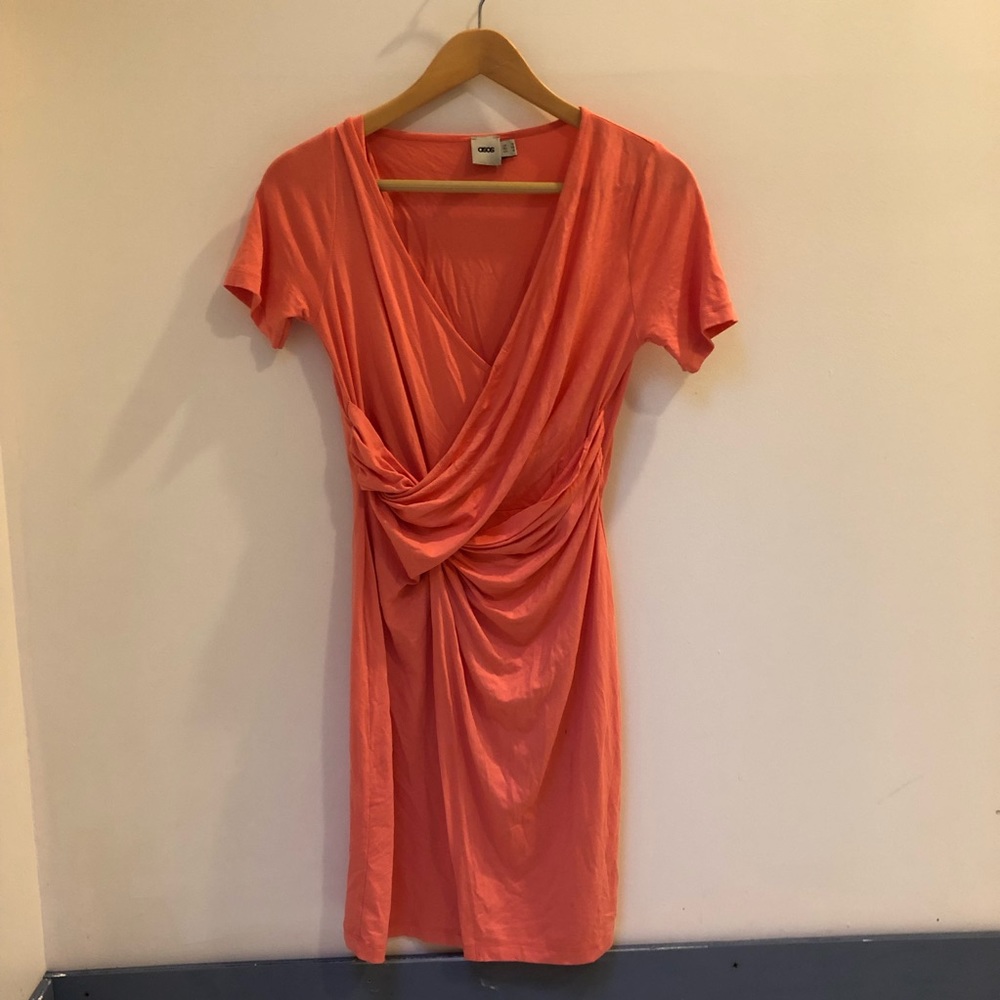ASOS Tulip coral wrap dress